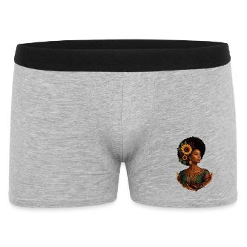 Afro Woman Sunflower Crown - Men's Boxer Shorts - heather grey - Front