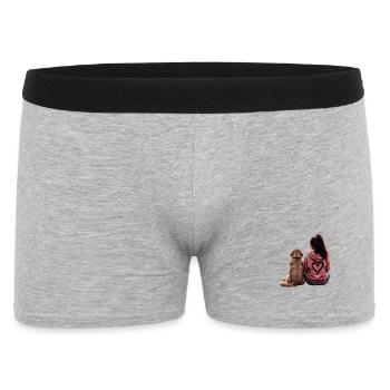 Fille avec Goldie - Boxer Homme - gris chiné - Devant