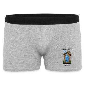 Sprichwort Dich soll der Blitz beim Kacken treffen - Männer Boxer Shorts - Grau meliert - Vorne
