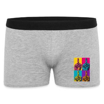 Pop Art Hand Four-Colored Finger - Men's Boxer Shorts - heather grey - Front