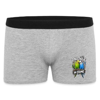 Wellensittiche Partner im Crime - Männer Boxer Shorts - Grau meliert - Vorne