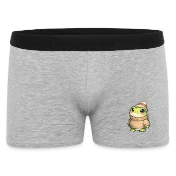Cuddly frog in winter sweater - Men's Boxer Shorts - heather grey - Front