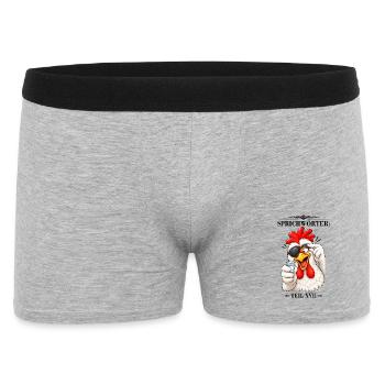 Sprichwort Blindes Huhn findet mal ein Korn - Männer Boxer Shorts - Grau meliert - Vorne