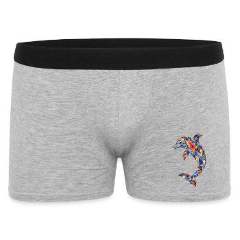 Patchwork dolphin with floral power - Men's Boxer Shorts - heather grey - Front