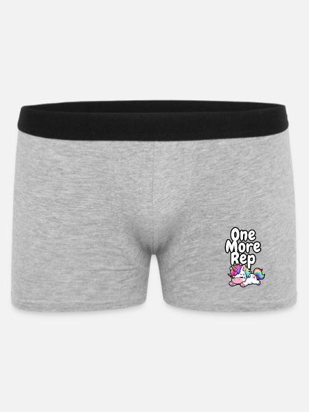 One More Rep Unicorn Gym - Männer Boxer Shorts - Grau meliert
