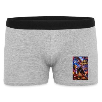 Luminous Birthday Wolf Night Scene - Men's Boxer Shorts - heather grey - Front