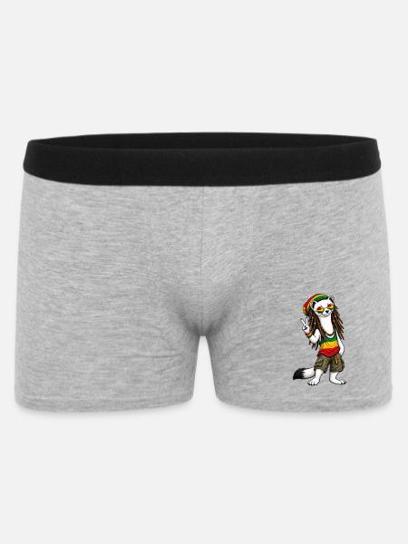 Hermine-Reggae - Männer Boxer Shorts - Grau meliert
