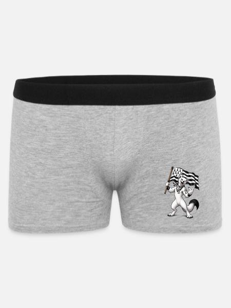 Hermelin-Rebellenmänner - Männer Boxer Shorts - Grau meliert