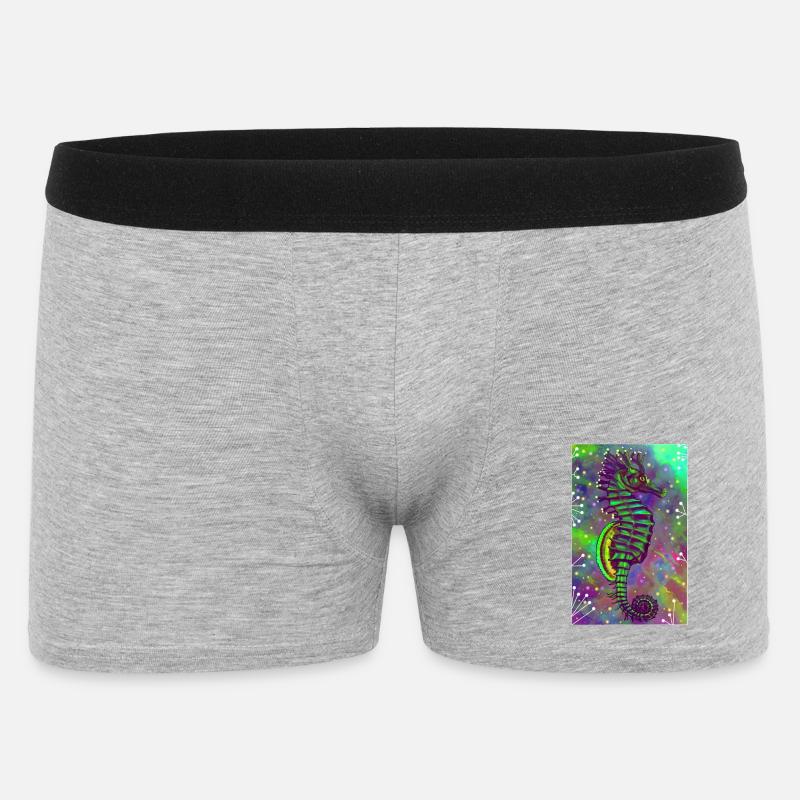 Seepferdchen - Männer Boxer Shorts - Grau meliert