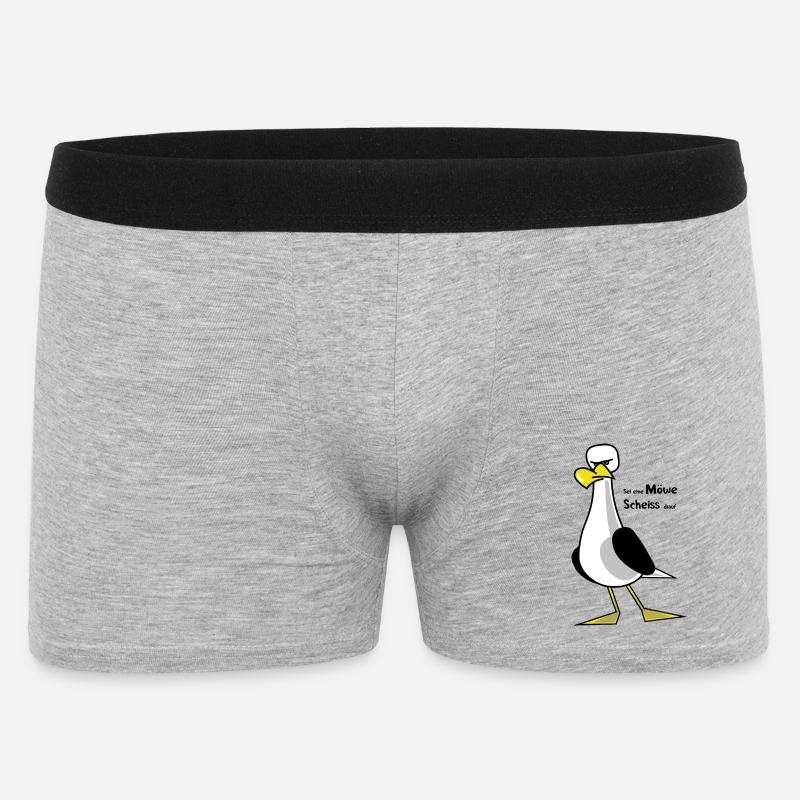 Sei eine Möwe ... - Männer Boxer Shorts - Grau meliert