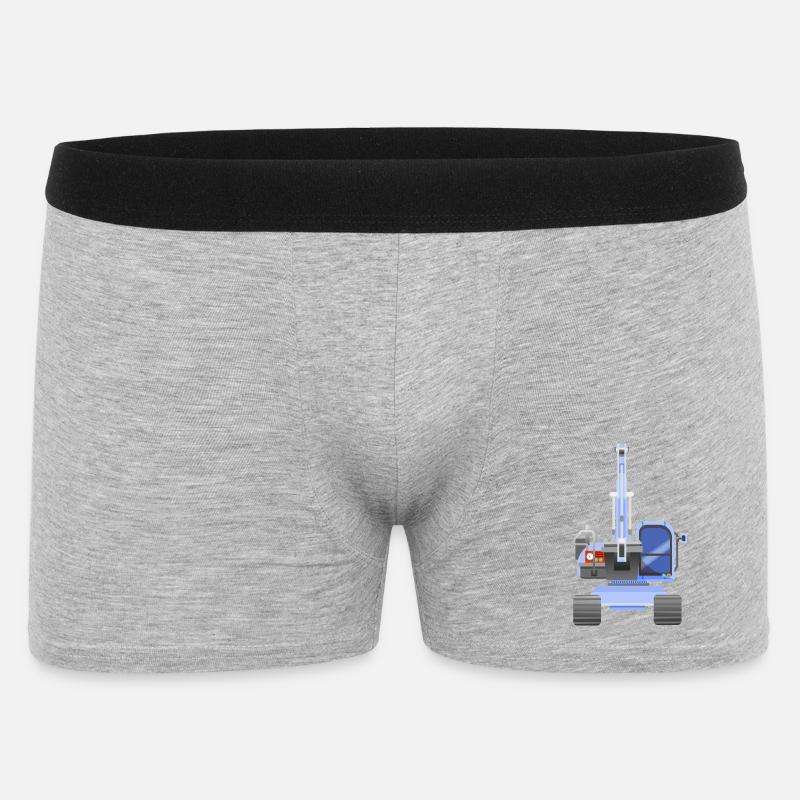 Blauer Bagger - Männer Boxer Shorts - Grau meliert