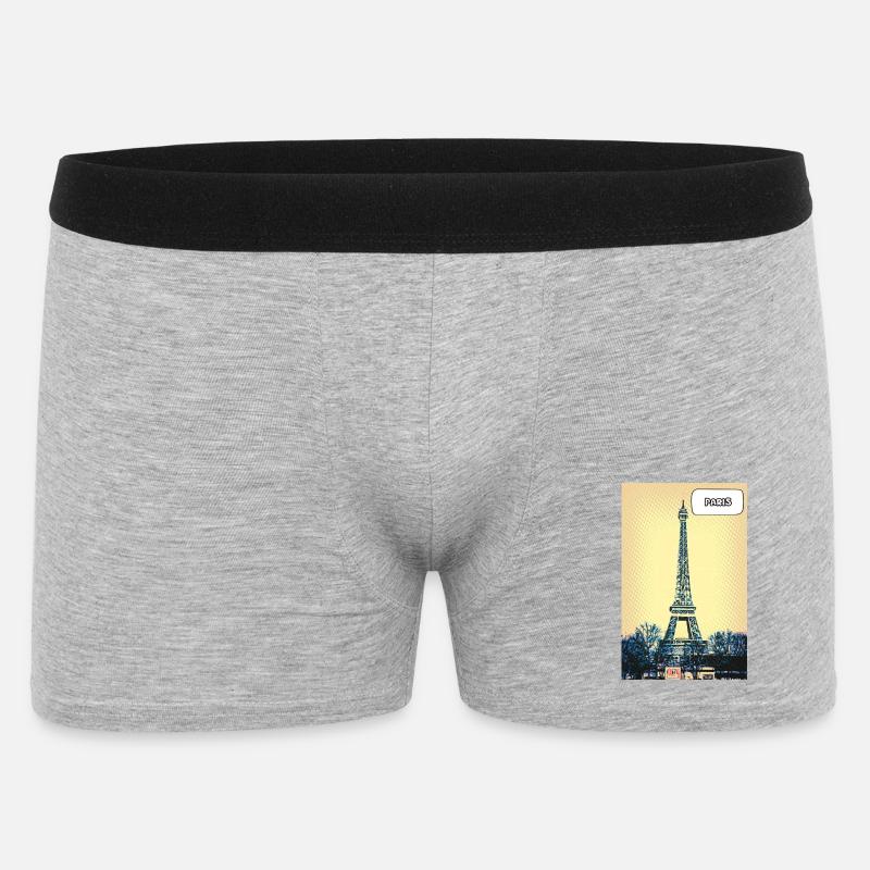 Eiffel Pop Art Paris - Männer Boxer Shorts - Grau meliert