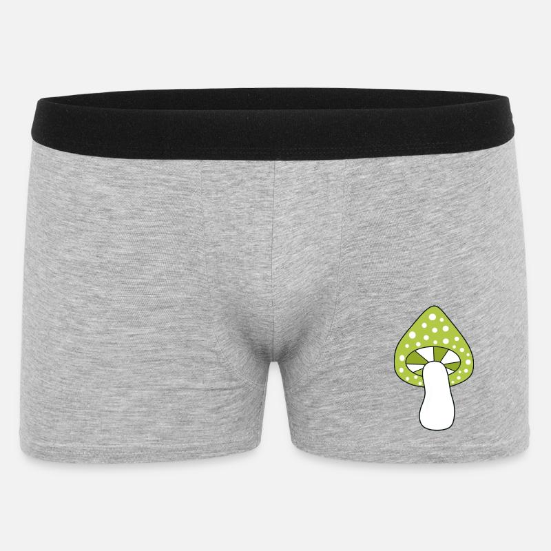 Mushroom green fly agaric pattern customizable - Men's Boxer Shorts - heather grey