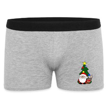 Arbre renne du Père Noël pour la fête de Noël - Boxer Homme - gris chiné - Devant