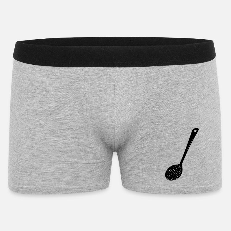 Transparentes Schlitzbild - Männer Boxer Shorts - Grau meliert