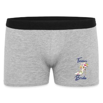 Team Bride - Männer Boxer Shorts - Grau meliert - Vorne