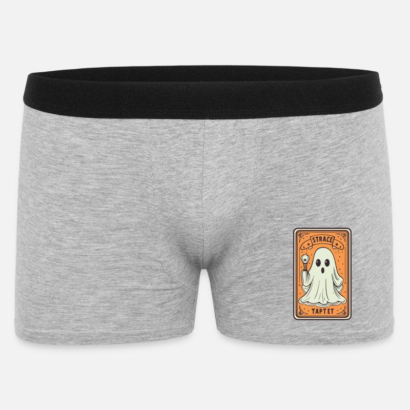 Tarot Karte Geist mit Stock - Männer Boxer Shorts - Grau meliert