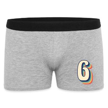 vintage rétro t-shirt numéro 6 six Sechs sei seis - Boxer Homme - gris chiné - Devant