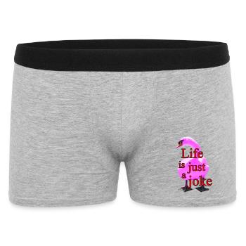 Humorvoller Schwanendruck - Männer Boxer Shorts - Grau meliert - Vorne