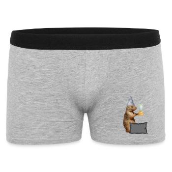 Écureuil avec lampe et oreiller - Boxer Homme - gris chiné - Devant