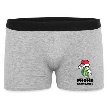 avocado frohe Weihnachten Bart comic cartoon Logo - Männer Boxer Shorts - Grau meliert - Vorne