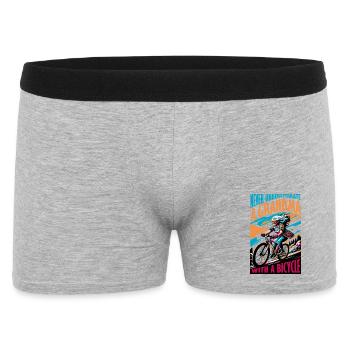 Vibrant Grandma Bicycle Adventure Design - Men's Boxer Shorts - heather grey - Front