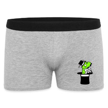 Raupe Sir Herr reich Monokel Zylinder Hut Magier - Männer Boxer Shorts - Grau meliert - Vorne