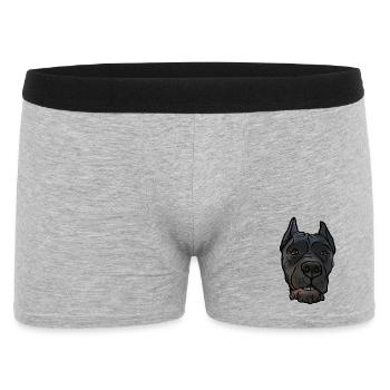 Cane Corso accroche la tête dans un style comique - Boxer Homme - gris chiné - Devant