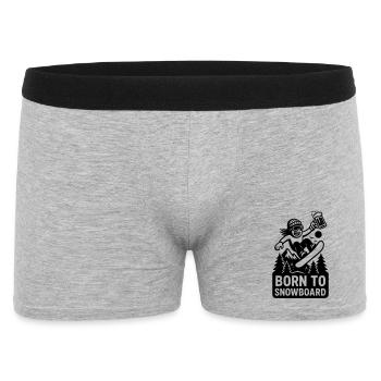 Born to Snowboard - Männer Boxer Shorts - Grau meliert - Vorne
