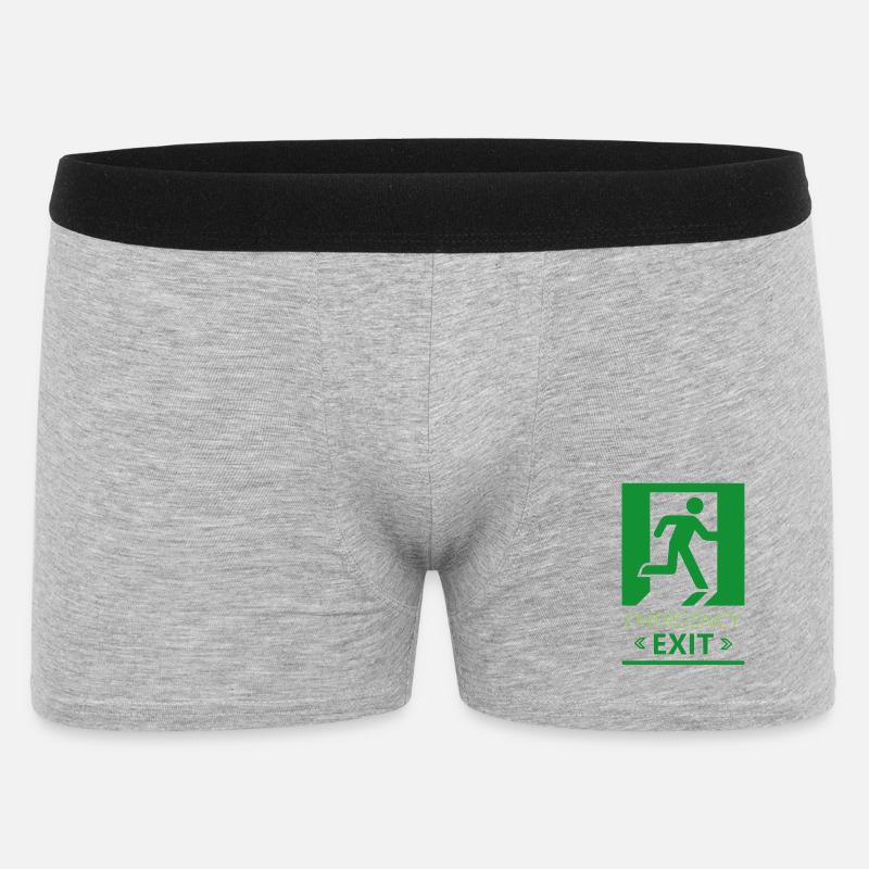 Emergency Exit Basic Green - Men's Boxer Shorts - heather grey