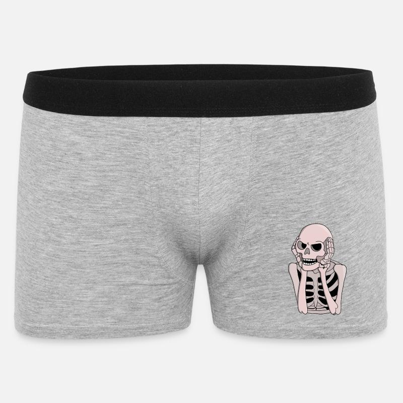 Ängstliche Skelettskizze - Männer Boxer Shorts - Grau meliert