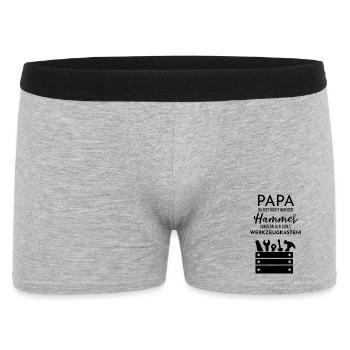 Papa du bist nicht nur der Hammer - Männer Boxer Shorts - Grau meliert - Vorne