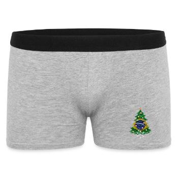 Christmas tree with Brazil flag - Men's Boxer Shorts - heather grey - Front