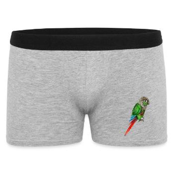 Watercolor drawing of a green-cheeked parakeet - Men's Boxer Shorts - heather grey - Front