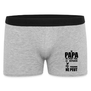 Papa répare  - Boxer Homme - gris chiné - Devant