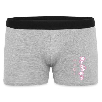 KawaiiDOGGOS – Luv "Happy"-Druck - Männer Boxer Shorts - Grau meliert - Vorne