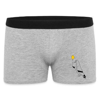 Pigeon with Balloon – Urban Minimal Art - Men's Boxer Shorts - heather grey - Front