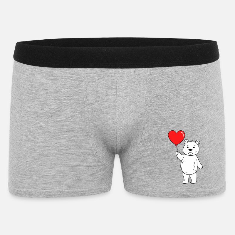 Bär mit Herzluftballon - Männer Boxer Shorts - Grau meliert