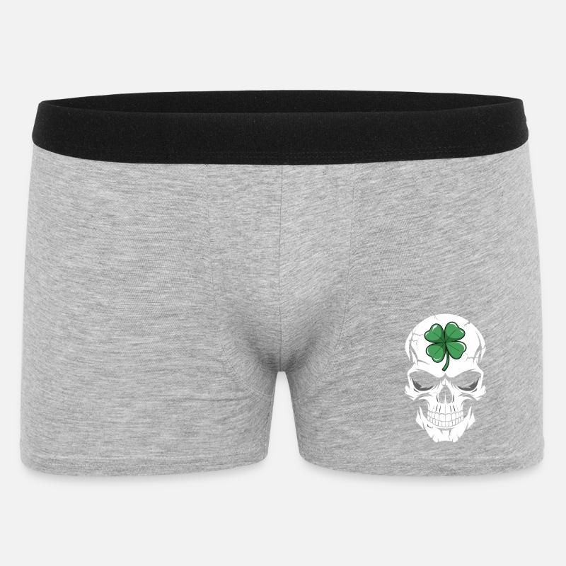 Fusion du crâne de trèfle - Boxer Homme - gris chiné