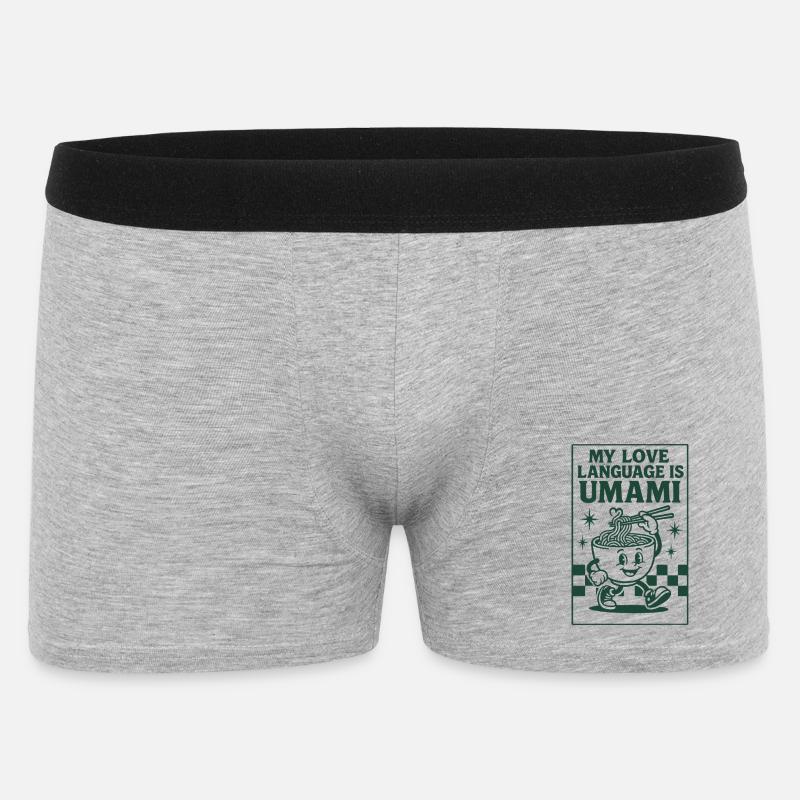 Umami ist Liebe | Ramen Nudeln - Männer Boxer Shorts - Grau meliert