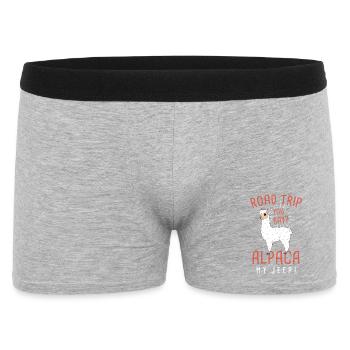 Alpaca My Jeep Funny Road Trip Alpaca Pun Design - Männer Boxer Shorts - Grau meliert - Vorne