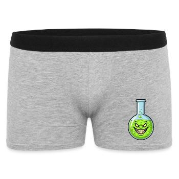Grüne Alchemieflasche mit grimmigem Lächeln - Männer Boxer Shorts - Grau meliert - Vorne