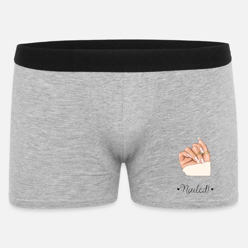 Nailed! Design - creme - Männer Boxer Shorts - Grau meliert