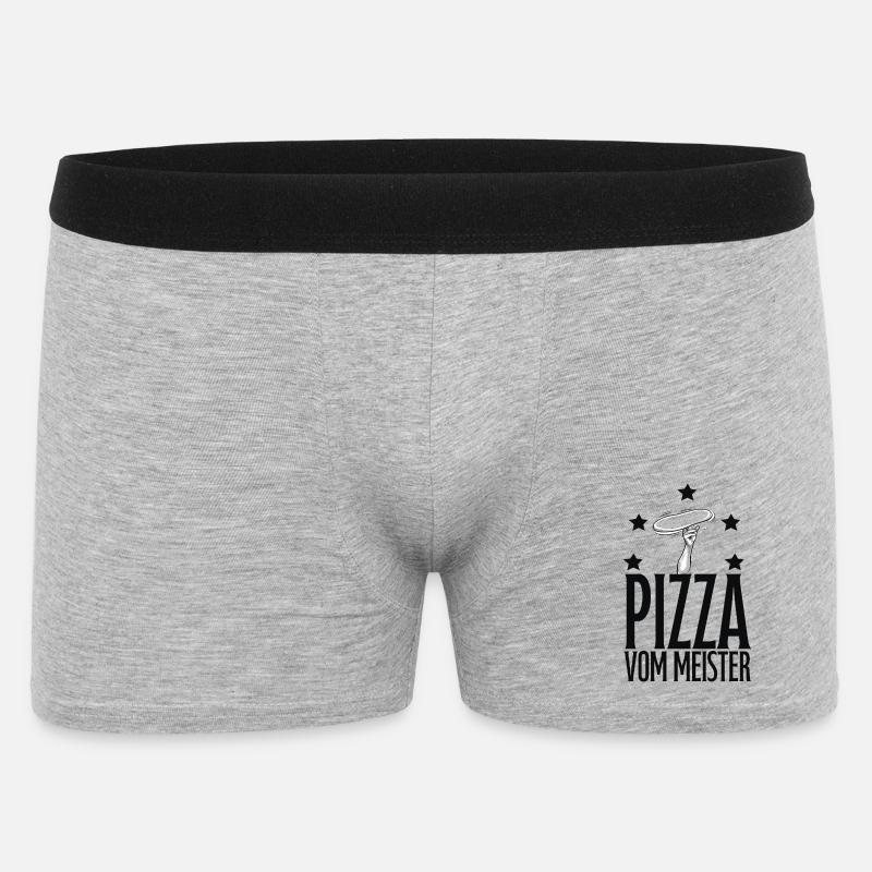 Pizzabäcker, Pizza - Männer Boxer Shorts - Grau meliert