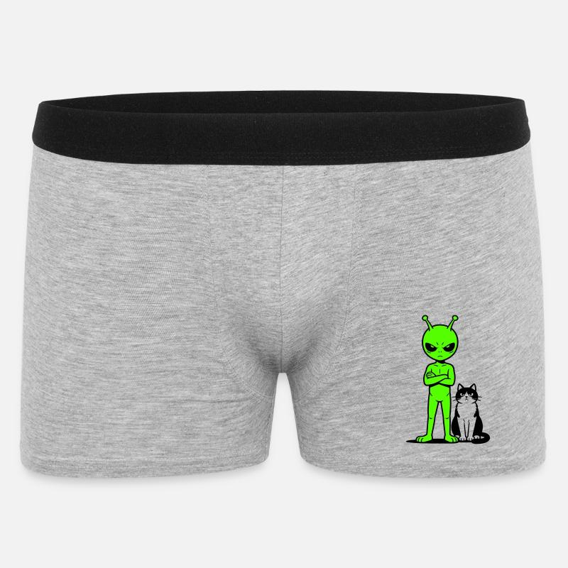 Alien-Comic-Humor - Männer Boxer Shorts - Grau meliert