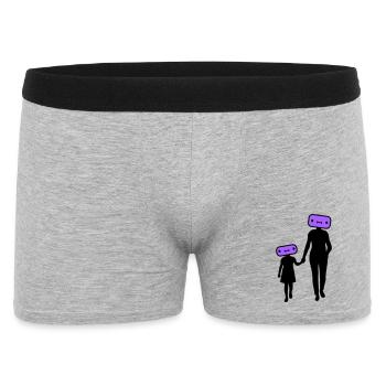 Family Silhouette Dear Children Parents Mom Dad - Men's Boxer Shorts - heather grey - Front