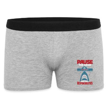 Pause the Game Not My Responsibilities - Men's Boxer Shorts - heather grey - Front
