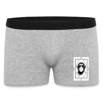 Minimalistischer Affentyp — Schlank, geometrisch, verspielt - Männer Boxer Shorts - Grau meliert - Vorne