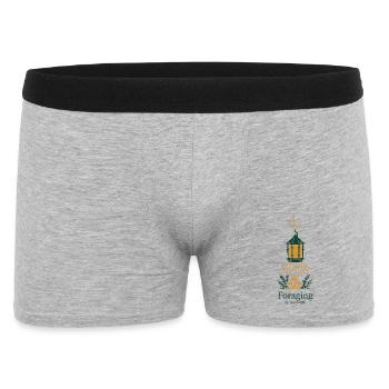Pilze Sammeln Mondlicht Cottagecore Wald T-Shirt - Männer Boxer Shorts - Grau meliert - Vorne