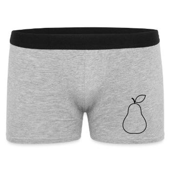 Birne Frucht Obst vegan vegetarisch fruchtig - Männer Boxer Shorts - Grau meliert - Vorne